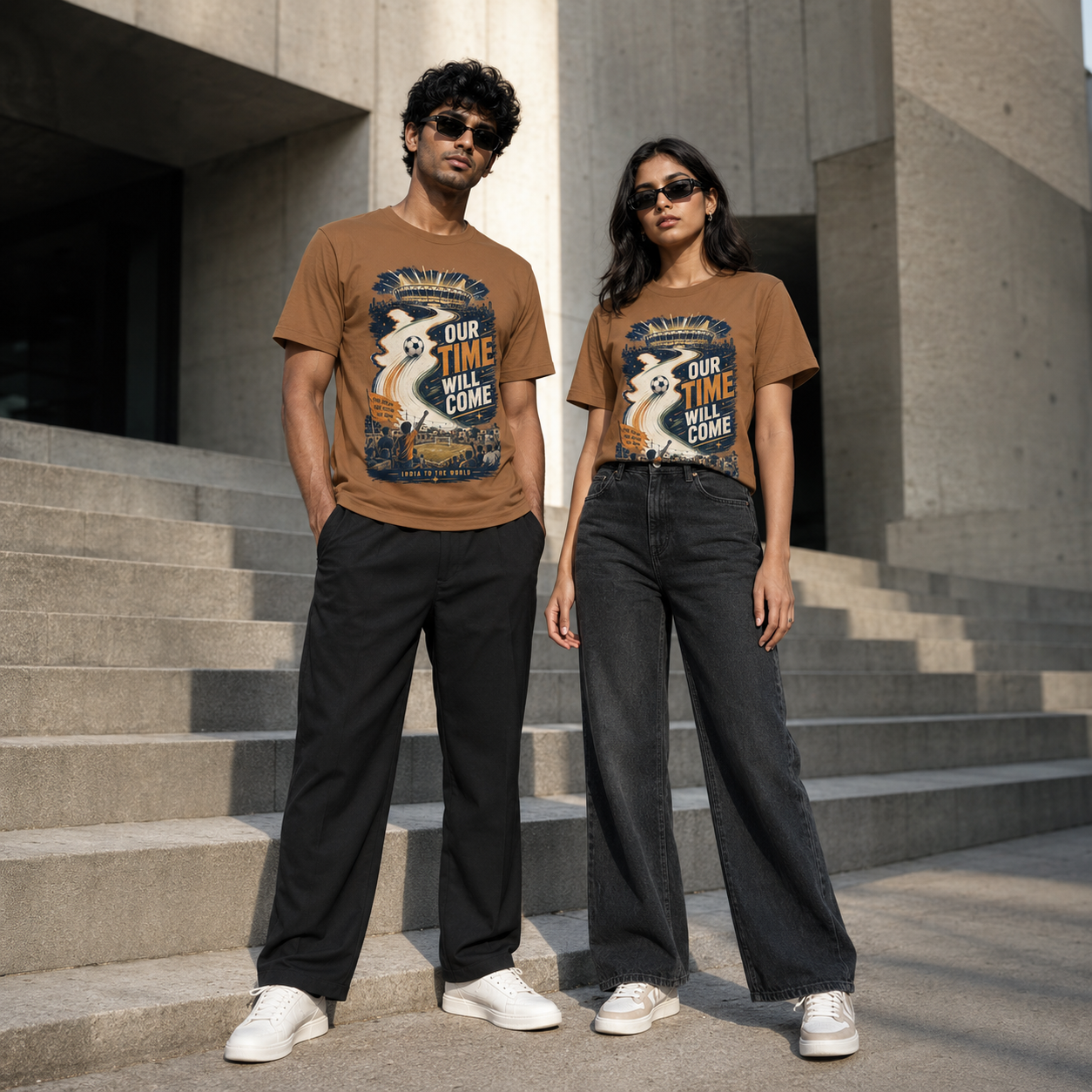 India Football T-Shirt — Blue Tigers Fan Tee — Our Time Will Come — Match Day Merch