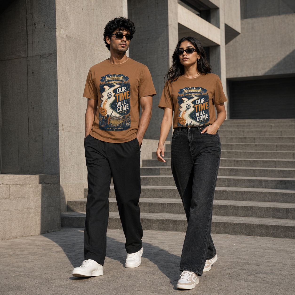 India Football T-Shirt — Blue Tigers Fan Tee — Our Time Will Come — Match Day Merch