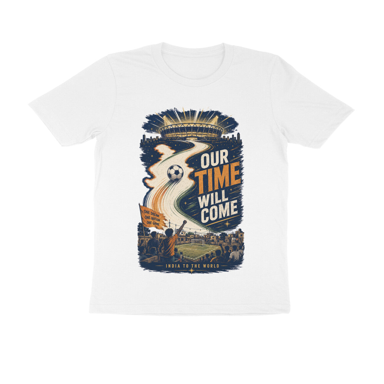 India Football T-Shirt — Blue Tigers Fan Tee — Our Time Will Come — Match Day Merch