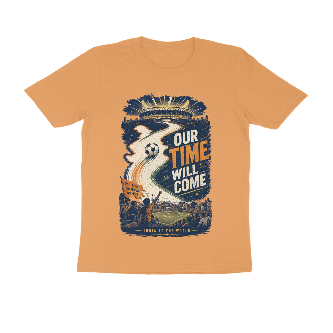 India Football T-Shirt — Blue Tigers Fan Tee — Our Time Will Come — Match Day Merch