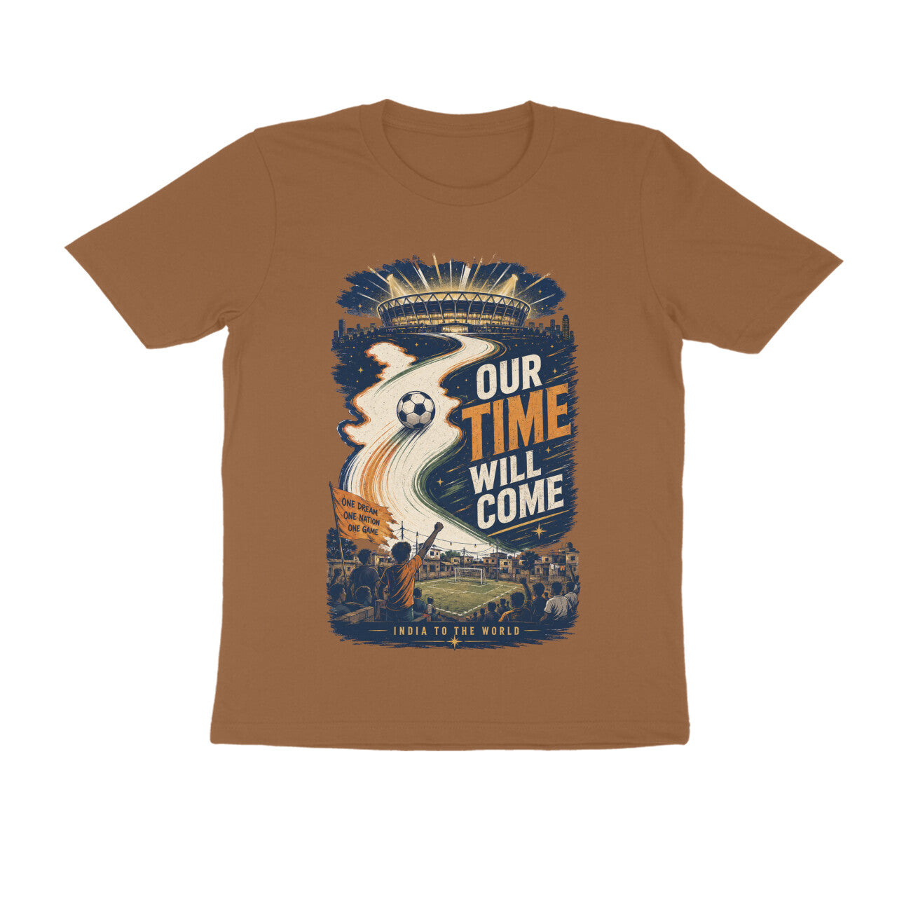 India Football T-Shirt — Blue Tigers Fan Tee — Our Time Will Come — Match Day Merch