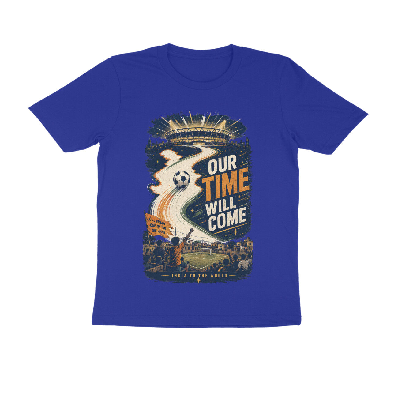 India Football T-Shirt — Blue Tigers Fan Tee — Our Time Will Come — Match Day Merch