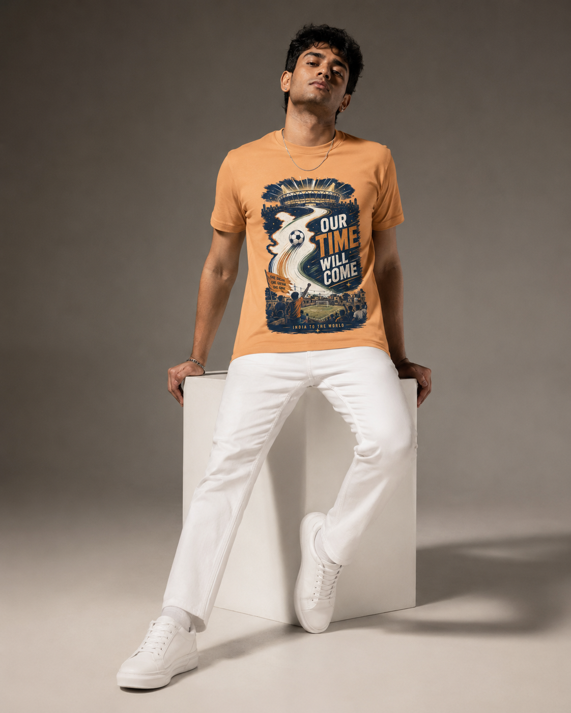 India Football T-Shirt — Blue Tigers Fan Tee — Our Time Will Come — Match Day Merch